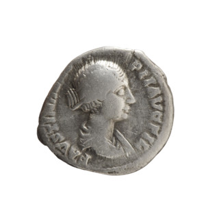 Denarius, Faustina the Younger (ca. 130–176; Roman empress 161–176; Augusta 147–161). Obverse: