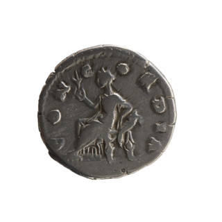 Denarius of Faustina the Younger (ca. 130–176; Roman empress 161–176). Obverse: draped bust of