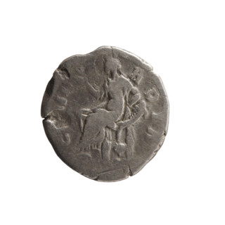Denarius of Faustina the Younger (ca. 130–176; Roman empress 161–176; Augusta 147–161). Obverse: