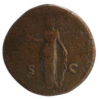 Sestertius, Faustina the Younger (ca. 130–176; Roman empress 161–176) (Augusta 147–161). Obverse: