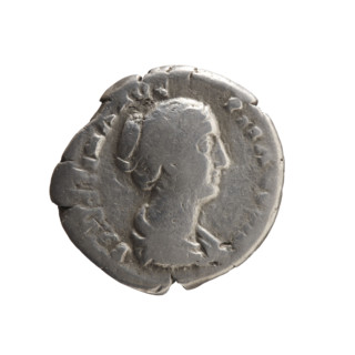 Denarius depicting Faustina the Younger (ca. 130–176; Roman empress 161–176; Augusta 147–161).