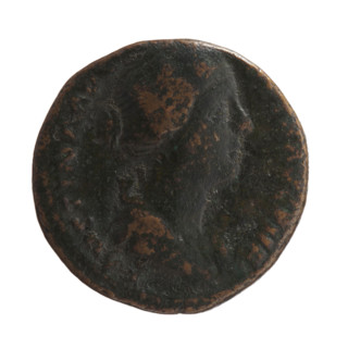 Draped bust of Faustina II facing right, inscribed 'FAVSTINA AVG - VSTA AVG PII F' around; reverse: