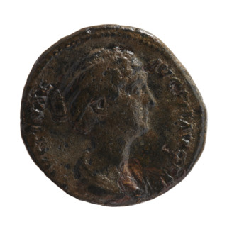 Draped bust of Faustina II facing right, inscription VSTINAE - AVG PII AVG FIL; reverse: Venus