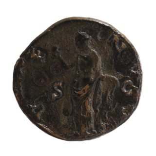 Draped bust of Faustina II facing right, inscription 'VSTINAE - AVG PII AVG FIL' all around;