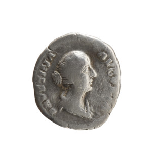Denarius, Faustina the Younger (ca. 130–176; Roman empress 161–176; Augusta 147–161). Obverse: