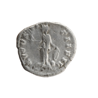 Denarius depicting Faustina the Younger (ca. 130–176; Roman empress 161–176), draped bust of