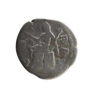 Denarius featuring Faustina the Younger (ca. 130–176; Roman empress 161–176) and Marcus Aurelius