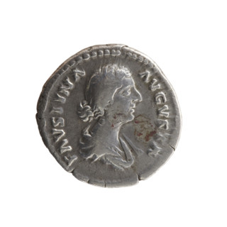 Denarius, Marcus Aurelius (121–180), issuer; Faustina the Younger (c.130–176), Roman empress;
