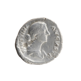 Denarius of Faustina the Younger (ca. 130–176), Roman empress (161–176); issuer: Marcus Aurelius