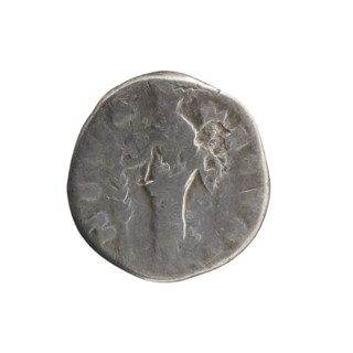Denarius depicting Faustina the Younger (ca. 130–176; Roman empress 161–176) and Marcus Aurelius