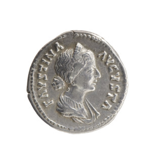 Denarius of Faustina the Younger (ca. 130–176; Roman empress 161–176), issuer Marcus Aurelius