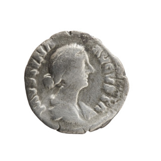 Denarius of Faustina the Younger (ca. 130–176; Roman empress 161–176), issuer Marcus Aurelius
