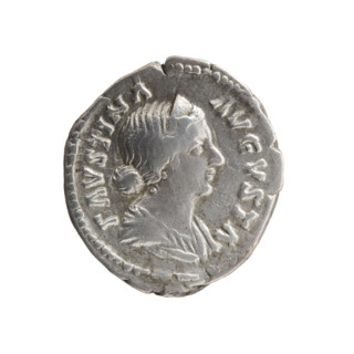 Denarius, Faustina the Younger (ca. 130–176; Roman empress 161–176), Marcus Aurelius (121–180;