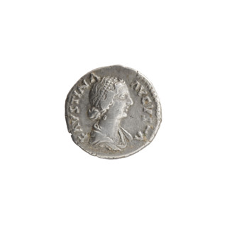Denarius, Faustina the Younger (ca. 130–176; Roman empress 161–176), Marcus Aurelius (121–180;