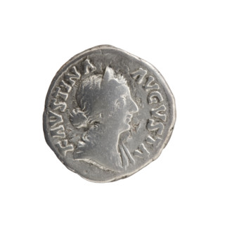 Denarius, Faustina the Younger (ca. 130–176; Roman empress 161–176), Marcus Aurelius (121–180;