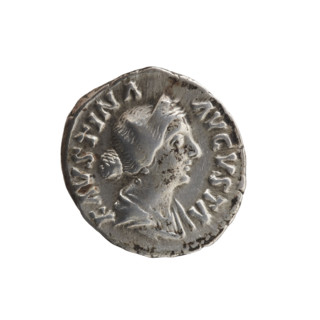 Denarius, Faustina the Younger (ca. 130–176; Roman empress 161–176), Marcus Aurelius (121–180;