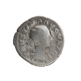 Denarius of Faustina the Younger (ca. 130–176; Roman empress 161–176); issuer Marcus Aurelius