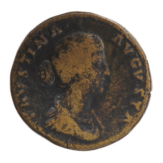 Sestertius, Faustina the Younger (ca. 130–176; Roman empress 161–176), issuer Marcus Aurelius