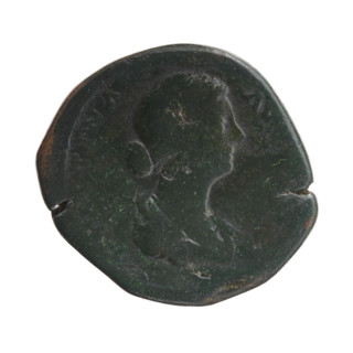 Sestertius, Faustina the Younger (ca. 130–176; Roman empress 161–176), Marcus Aurelius (121–180;