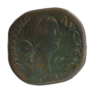 Sestertius of Faustina the Younger (ca. 130–176), Roman empress 161–176; issuer Marcus Aurelius