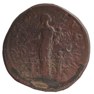 Sestertius, Faustina the Younger (ca. 130–176; Roman empress 161–176), Marcus Aurelius (121–180;