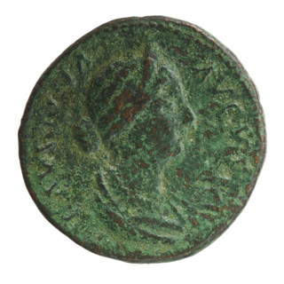 Sestertius of Faustina the Younger (ca. 130–176; Roman empress 161–176) issued under Marcus