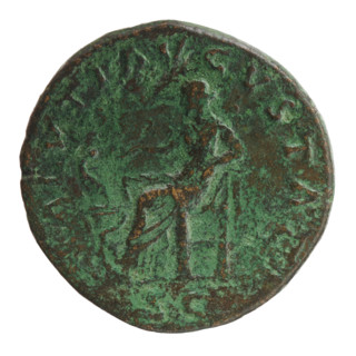 sestertius; issuer: Marcus Aurelius (121–180, Roman emperor 161–180); obverse: Bust of Faustina the