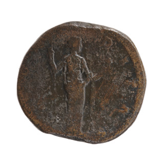 Dupondius/as of Faustina the Younger (ca. 130–176), Roman empress 161–176; issuer: Marcus Aurelius