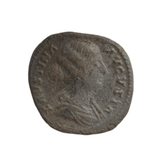 Dupondius/as, Faustina the Younger (ca. 130–176; Roman empress 161–176) and Marcus Aurelius