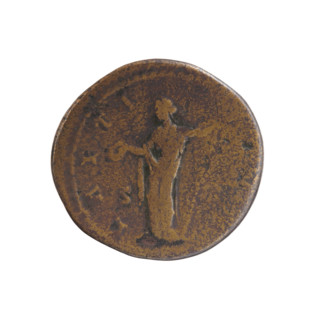 Dupondius/as, Faustina the Younger (ca. 130–176; Roman empress 161–176), Marcus Aurelius (121–180;