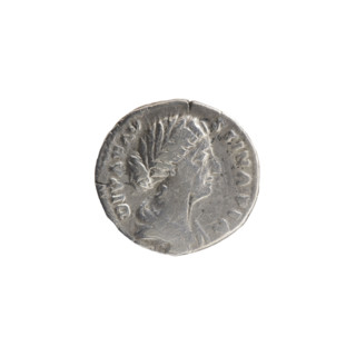 Denarius, Marcus Aurelius (121–180; Roman emperor 161–180) (issuer). Bust of Faustina the Younger