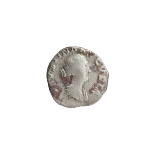 Denarius depicting Faustina the Younger (ca. 130–176; Roman empress 161–176) and Marcus Aurelius