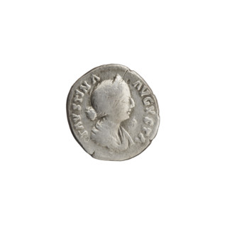 Denarius, Faustina the Younger (ca. 130–176; Roman empress 161–176), Marcus Aurelius (121–180;