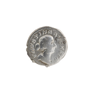 Denarius, Faustina the Younger (ca. 130–176; Roman empress 161–176), Marcus Aurelius (121–180;