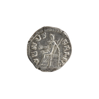 Denarius depicting Faustina the Younger (ca. 130–176), Roman empress (161–176); issuer Marcus