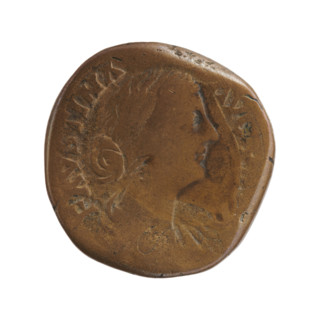 Sestertius of Faustina the Younger (ca. 130–176; Roman empress 161–176), issuer Marcus Aurelius