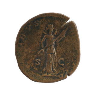 Sestertius, Marcus Aurelius (121–180; Roman emperor 161–180) (issuer). Obverse: Bust of Faustina II
