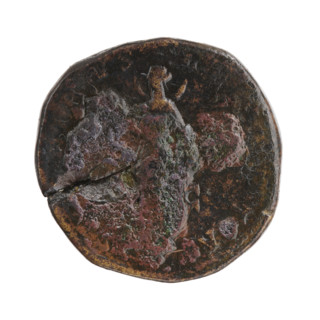 Sestertius of Marcus Aurelius (121–180; Roman emperor 161–180), issued posthumously for Faustina