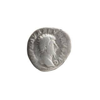 Denarius of Lucius Verus (130–169; Roman emperor 161–169). Obverse: head of Lucius Verus uncovered