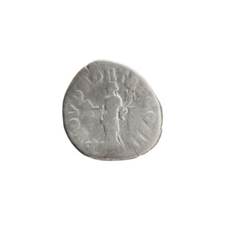 Denarius of Lucius Verus (130–169; Roman emperor 161–169). Obverse: Head of Lucius Verus uncovered