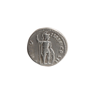 Denarius of Lucius Verus (130–169; Roman emperor 161–169). Obverse: Head of Lucius Verus without a