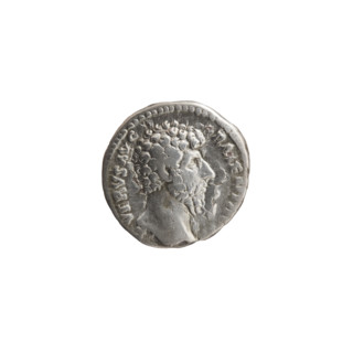 Denarius of Lucius Verus (130–169; Roman emperor 161–169). Obverse: Head of Lucius Verus without a