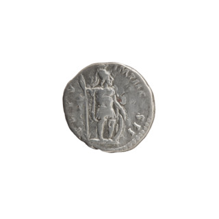 Denarius of Lucius Verus (130–169; Roman emperor 161–169). Obverse: Head of Lucius Verus bare,