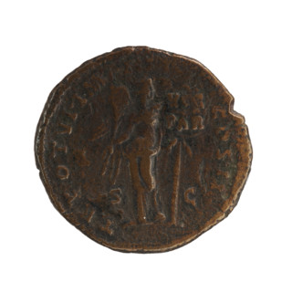 Dupondius, Lucius Verus (130–169; Roman emperor 161–169), issuer. Obverse: Head of Lucius Verus in