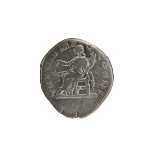 Denarius of Lucius Verus (130–169; Roman emperor 161–169). Obverse: Head of Lucius Verus with