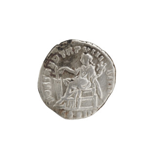 Denarius of Lucius Verus (130–169; Roman emperor 161–169). Obverse: Head of Lucius Verus in laurel