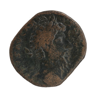 Sestertius of Lucius Verus (130–169; Roman emperor 161–169), issuer: Lucius Verus. Obverse: head of
