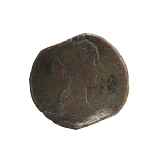 Sestertius, Lucilla (149–182; Roman empress 164–169) and Lucius Verus (130–169; Roman emperor