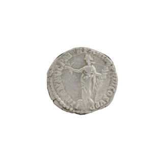 Denarius of Commodus (reigned 177–192 AD), c. 186–187. Obverse: Head of Commodus in a laurel wreath