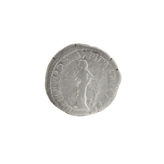 Denarius of Commodus (reign 177–192). Obverse: Head of Commodus in a laurel wreath facing right;